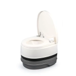 Camco Premium Portable Travel Toilet - 2.6 gallon - Three Directional Flush and Swivel Dumping Elbow (41535)