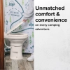 Image for Camco Premium Ceramic Camper/RV Toilet - Features Gravity Flush System w/Convenient Foot Pedal - Full-Sized Ergonomic Design w/18" Chair Height - Soft-Close Wood Seat & Lid - Bone (41715)