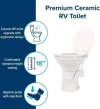 Image for Camco Premium Ceramic Camper/RV Toilet - Features Gravity Flush System w/Convenient Foot Pedal - Full-Sized Ergonomic Design w/18" Chair Height - Soft-Close Wood Seat & Lid - Bone (41715)