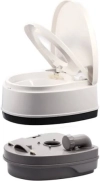 Image for Camco Premium Portable Travel Toilet - 2.6 gallon - Three Directional Flush and Swivel Dumping Elbow (41535)