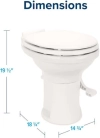 Image for Camco Premium Ceramic Camper/RV Toilet - Features Gravity Flush System w/Convenient Foot Pedal - Full-Sized Ergonomic Design w/18" Chair Height - Soft-Close Wood Seat & Lid - Bone (41715)