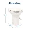 Image for Camco Premium Ceramic Camper/RV Toilet - Features Gravity Flush System w/Convenient Foot Pedal - Full-Sized Ergonomic Design w/18" Chair Height - Soft-Close Wood Seat & Lid - Bone (41715)