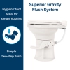 Image for Camco Premium Ceramic Camper/RV Toilet - Features Gravity Flush System w/Convenient Foot Pedal - Full-Sized Ergonomic Design w/18" Chair Height - Soft-Close Wood Seat & Lid - Bone (41715)