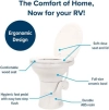 Image for Camco Premium Ceramic Camper/RV Toilet - Features Gravity Flush System w/Convenient Foot Pedal - Full-Sized Ergonomic Design w/18" Chair Height - Soft-Close Wood Seat & Lid - Bone (41715)