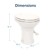 Image for Camco Premium Ceramic Camper/RV Toilet - Features Gravity Flush System w/Convenient Foot Pedal - Full-Sized Ergonomic Design w/18" Chair Height - Soft-Close Wood Seat & Lid - Bone (41715)