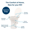 Image for Camco Premium Ceramic Camper/RV Toilet - Features Gravity Flush System w/Convenient Foot Pedal - Full-Sized Ergonomic Design w/18" Chair Height - Soft-Close Wood Seat & Lid - Bone (41715)