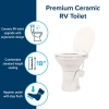 Image for Camco Premium Ceramic Camper/RV Toilet - Features Gravity Flush System w/Convenient Foot Pedal - Full-Sized Ergonomic Design w/18" Chair Height - Soft-Close Wood Seat & Lid - Bone (41715)