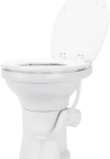 Image for Camco Premium Ceramic Camper/RV Toilet - Features Gravity Flush System w/Convenient Foot Pedal - Full-Sized Ergonomic Design w/18" Chair Height - Soft-Close Wood Seat & Lid - White (41710)