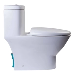 1-Piece 1.1/1.6 GPF Dual Flush Elongated Toilet in White