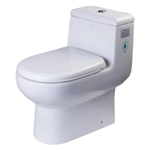 1-Piece 0.8/1.28 GPF Dual Flush Elongated Toilet in White
