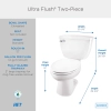 Image for Ultra Flush® 1.0 gpf 12" Rough-In Two-Piece Elongated Toilet