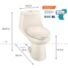 Image for McClure 12 in. Rough In One-Piece 1.28 GPF Single Flush Elongated Toilet in White Seat Included