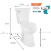 Image for Power Flush 12 inch Rough In Two-Piece 1.28 GPF Single Flush Elongated Toilet in White Seat Included