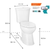 Image for Power Flush 12 in. Rough in 2-Piece 0.95 GPF/1.28 GPF Dual Flush Elongated Toilet in White with Slow-Close Seat Included