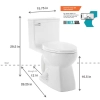 Image for Power Flush 12 inch Rough In One-Piece 1.28 GPF Single Flush Elongated Toilet in White Seat Included