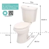 Image for 12 inch Rough In Two-Piece 1.1 GPF 1.6 GPF Dual Flush Elongated Toilet in White Seat Included