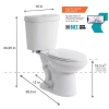 Image for 12 inch Rough In Two-Piece 1.1 GPF 1.6 GPF Dual Flush Elongated Toilet in White Seat Included
