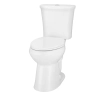 Image for Power Flush 12 in. Rough in 2-Piece 0.95 GPF/1.28 GPF Dual Flush Elongated Toilet in White with Slow-Close Seat Included