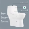 Image for Jade 1-Piece Toilet 1.06/1.59 GPF Dual Flush Elongated Toilet in White with Seat Included