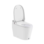 Clarke Elongated Hands-Free Smart Bidet Toilet 1.6 GPF in White with Built-in Tank and Remote Control