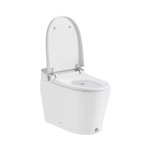 Clarke Elongated Hands-Free Smart Bidet Toilet 1.6 GPF in White with Built-in Tank and Remote Control