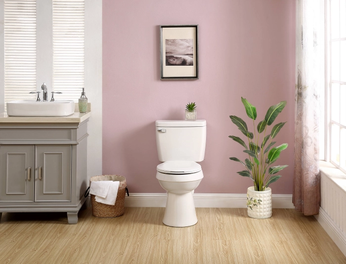 Project Source 1.28 GPF Elongated Chair Height 2-Piece Toilet