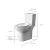 Image for Caserta White Elongated Chair height 12-in Rough-In WaterSense 1.6 GPF Dual Slow Close Feature 2-piece