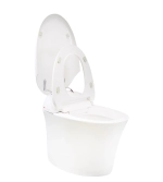 Bidet Toilet White Single Elongated Standard Height Smart Soft Close 1-piece Bidet 12-in Rough-In WaterSense Labeled 1.28 GPF