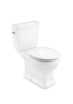 Vitreous china two-piece Rimless toilet with dual outlet
