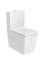 SQUARE - Back to wall vitreous china two-piece Rimless toilet with dual outlet