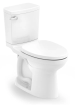 Vitreous china two-piece toilet S-Trap 12", elongated, exposed trap-way
