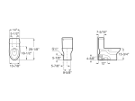 One-piece toilet S-trap 12", single flush 1.28 GPF