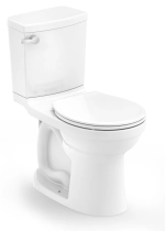 Vitreous china two-piece toilet S-Trap 12", round, exposed trap-way