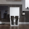 Image for WOODBRIDGE Modern One Piece Dual Flush 1.28 GP Toilet,with Soft Closing Seat, Matte Black Button B0750-MB, White