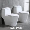 Image for WOODBRIDGEBath T-0019, Dual Flush Elongated One Piece Toilet with Soft Closing Seat, Chair Height, Water Sense, High-Efficiency, T-0019 Rectangle Button (2 -Pack)