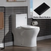 Image for WOODBRIDGE Modern One Piece Dual Flush 1.28 GP Toilet,with Soft Closing Seat, Matte Black Button B0750-MB, White
