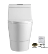 Image for WOODBRIDGE T-0019, Dual Flush Elongated One Piece Toilet with Soft Closing Seat, Chair Height, Water Sense, High-Efficiency, T-0019 Rectangle Button