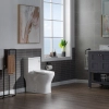 Image for WOODBRIDGE Modern One Piece Dual Flush 1.28 GP Toilet,with Soft Closing Seat, Matte Black Button B0750-MB, White
