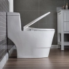 Image for WOODBRIDGE T-0042 One Piece 1.1GPF/1.6 GPF Dual Flush Elongated Toilet with Non-Electric Toilet Seat in White