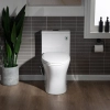 Image for WOODBRIDGE Modern One Piece Dual Flush 1.28 GP Toilet,with Soft Closing Seat, Matte Black Button B0750-MB, White