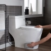 Image for WOODBRIDGE B-0940-A Modern One-Piece Elongated toilet with Soft Closed Seat and Hand Free Touchless Sensor Flush Kit, White