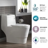 Image for WOODBRIDGE T-0019, Dual Flush Elongated One Piece Toilet with Soft Closing Seat, Chair Height, Water Sense, High-Efficiency, T-0019 Rectangle Button
