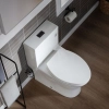Image for WOODBRIDGE Modern One Piece Dual Flush 1.28 GP Toilet,with Soft Closing Seat, Matte Black Button B0750-MB, White