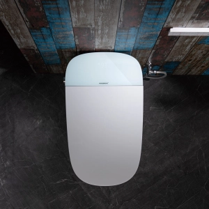 WOODBRIDGE B0931S Smart Bidet Toilet with 1.28 GPF Dual Flush Auto Open & Close, Foot Sensor Flush, Voice Control,1000 Gram Map Flushing Score, LED Display, Chair Height Design and Cleaning Foam Dispenser