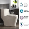 Image for WOODBRIDGEE One Piece Toilet with Soft Closing Seat, Chair Height, 1.28 GPF Dual, Water Sensed, 1000 Gram MaP Flushing Score Toilet, B0942, Biscuit